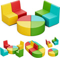 UMOMO MX-03 8 PCS Kids Sofa Set, Daycares Chairs for Toddlers Activities, Colorful Modular Flexible Seating Set for Home Preschool Playroom