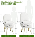 GREENSTELL Vanity Stool Chair with Storage and Folding Back, 13.4" x 15" x 30" Square Faux Fur Soft Ottoman, 4 Metal Legs with Anti-Slip Feet, Furry Padded Seat for Makeup, Bedroom, White