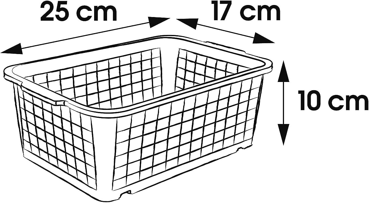 keeeper Storage Basket, Sturdy Plastic (PP), 2.8 l, 25 x 17 x 10 cm, Fred, Transparent-Natural