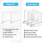 [Extra Tall Version] Clear Shelf Dividers for Closet Organization, 6 Pack Adjustable Acrylic Wardrobe Separator for Clothes, Purse, Kitchen & Bathroom Storage, Space Saving Closet Organizer 12 Inches