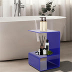 3-Tier Acrylic End Table, Sofa Side Couch Table Coffee Table, Small Space Organizer Nightstand Bed Side Table, for Home Bedroom Bathroom Living Room Office Coffee Shop (Blue)