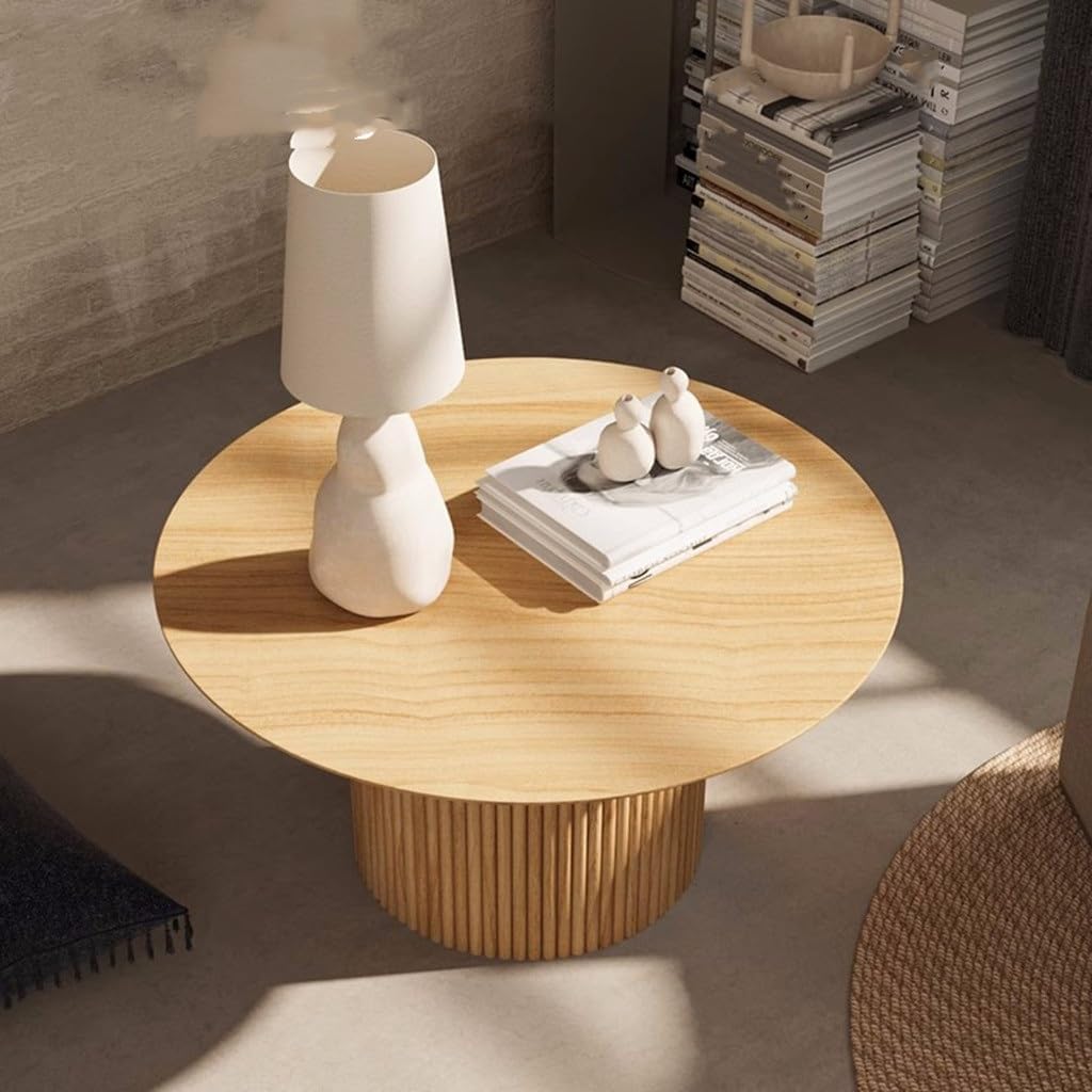 Round Tea Table Balcony Side a Few Small Family Living Room Ash Wood Round Wabi-sabi Wind Log