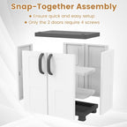Giantex Storage Cabinet with 2 Doors and Adjustable Shelves, Modern Plastic Base Garage Organizer, Floor Sideboard for Kitchen, Dining Room, Bathroom (Wide-29"x19"x37",White+Grey)