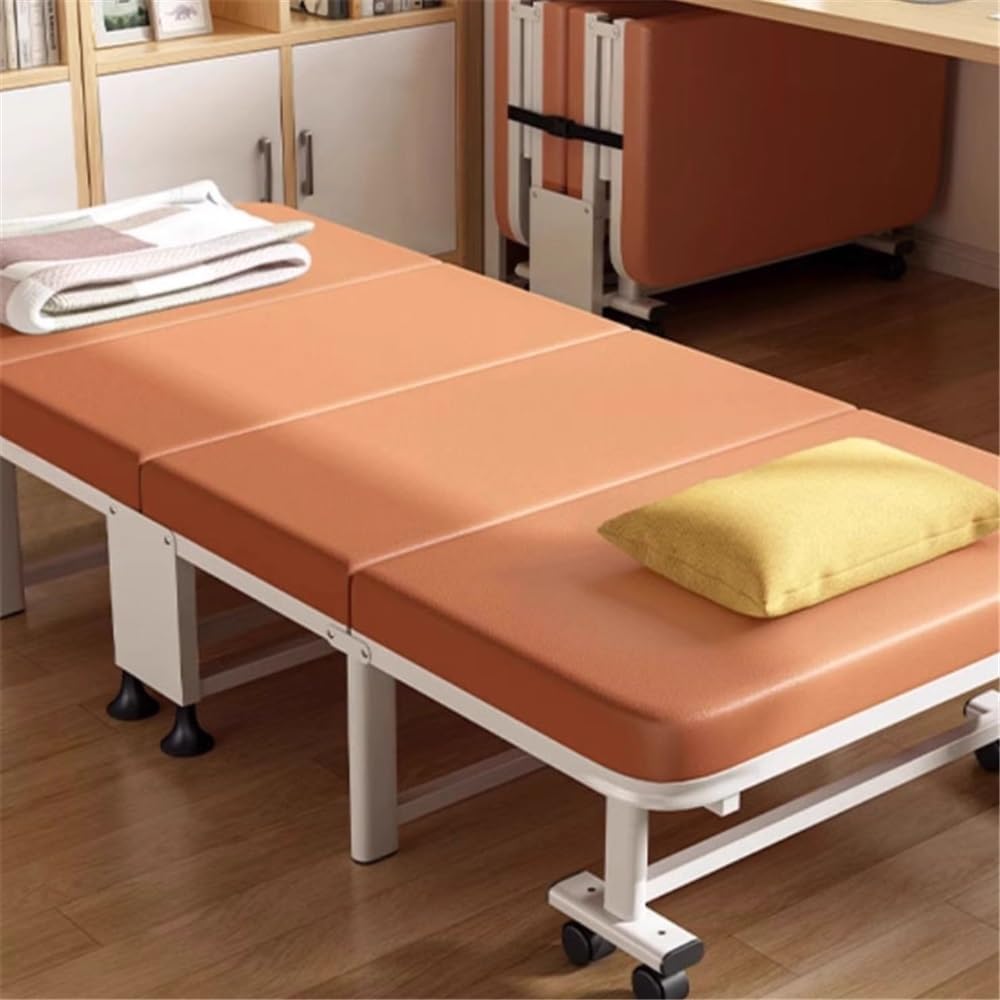Camping Bed Latex Pad Folding Bed, Home Lounge Chair, Hospital Care, Single, Office, Lunch Break Folding Bed(White,Large)