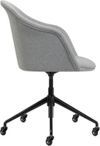 Laura Davidson Furniture Astoria II Office Chair - Commercial-Grade with Wheels, Swivel Chair for Offices and Conference Rooms, Made of Poly-Cotton Fabric, Grey