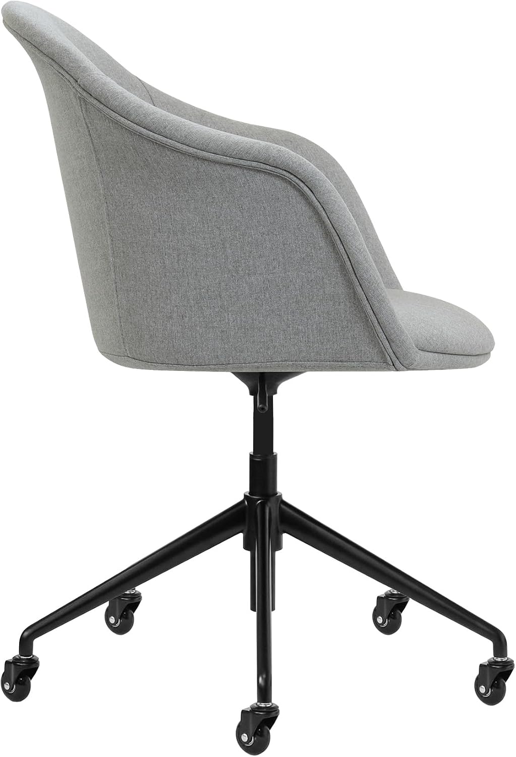 Laura Davidson Furniture Astoria II Office Chair - Commercial-Grade with Wheels, Swivel Chair for Offices and Conference Rooms, Made of Poly-Cotton Fabric, Grey