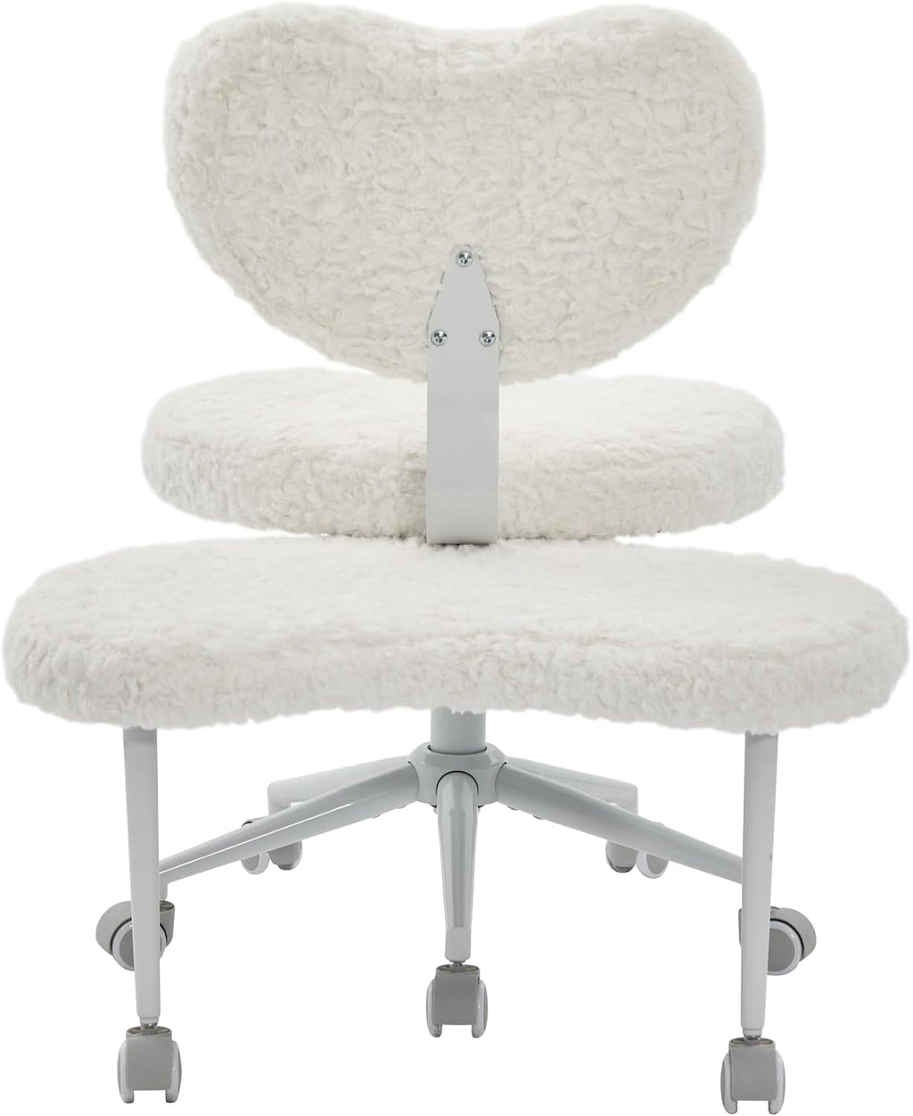 Artificial Rabbit Hair Meditation Chair Plus, Cross Legged Chair with Wheels, ADHD Chair, Criss Cross Desk Chair with Lumbar Support and Adjustable Stool, Flexible Design for Fidgety Sitters, Beige