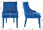 Hyfirm Dining Chairs Set of 2 – High-Back Upholstered Kitchen Chairs with Plush Fabric & Solid Wood Legs, Fully Wrapped Design in Navy Blue