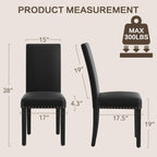 LSSBOUGHT Dining Chairs Set of 6, Modern Dining Room Chair,Upholstered Pu Leather Kitchen Chair with Vintage Copper Nail for Restaurant & Cafe(Black,6pcs)