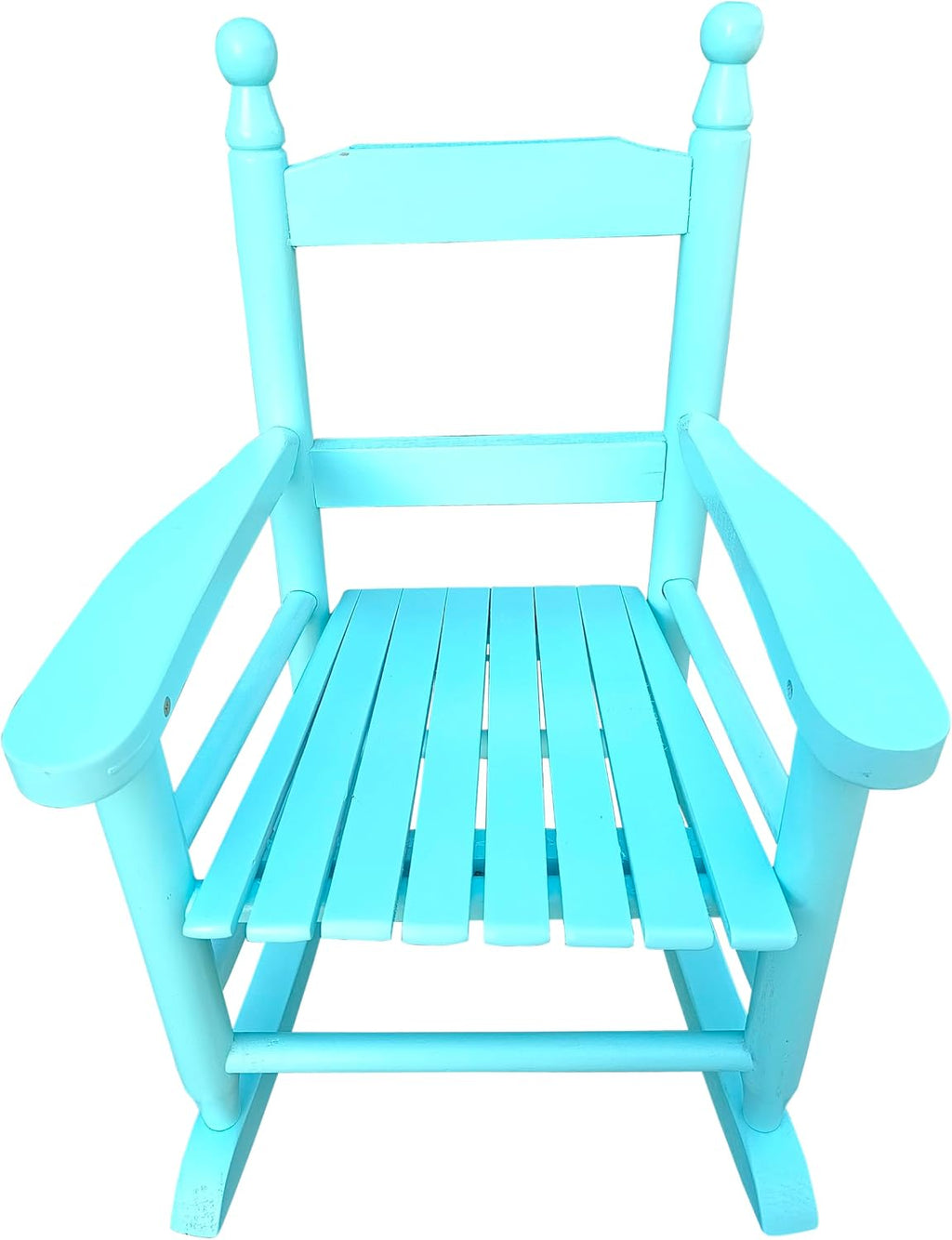 Kids Rocking Chair Light Blue: Solid Populus Wood Construction & 110 LBS Weight Limit - Indoor/Outdoor Use for Children's Room, Balcony & Porch
