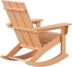 HDPE Shoreside Modern Rocking Poly Adirondack Chair (Set of 4),Teak