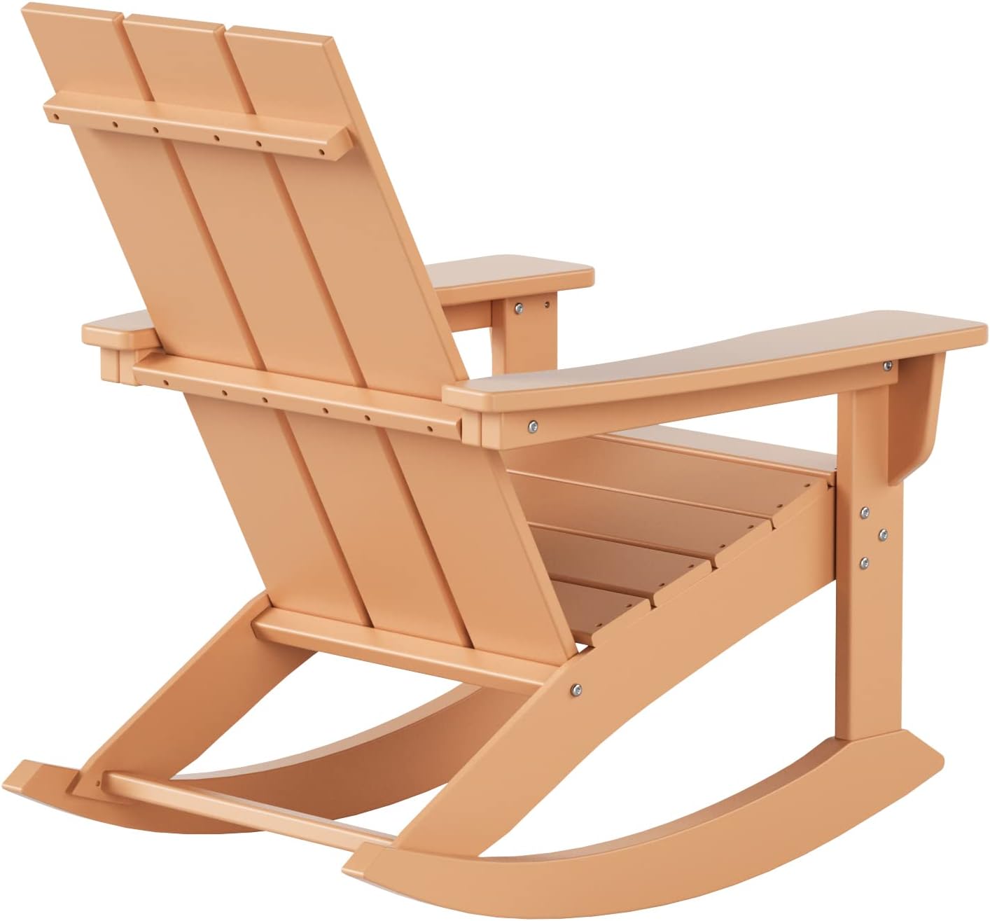 HDPE Shoreside Modern Rocking Poly Adirondack Chair (Set of 4),Teak
