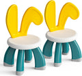 OCATO 2 Pcs Plastic Toddler Chairs: Kids Chairs for Table Toddler Stool Indoor Outdoor Camping Nursery Playroom Toddlers Kids Beach Chair Activity Rabbit Chair 3 4 5 6 Year Old Boy Girl Birthday Gift
