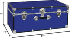 Seward Trunk College Dorm and Camp Storage Footlocker Trunk, Blue, 30-Inch (SWD5120-40)
