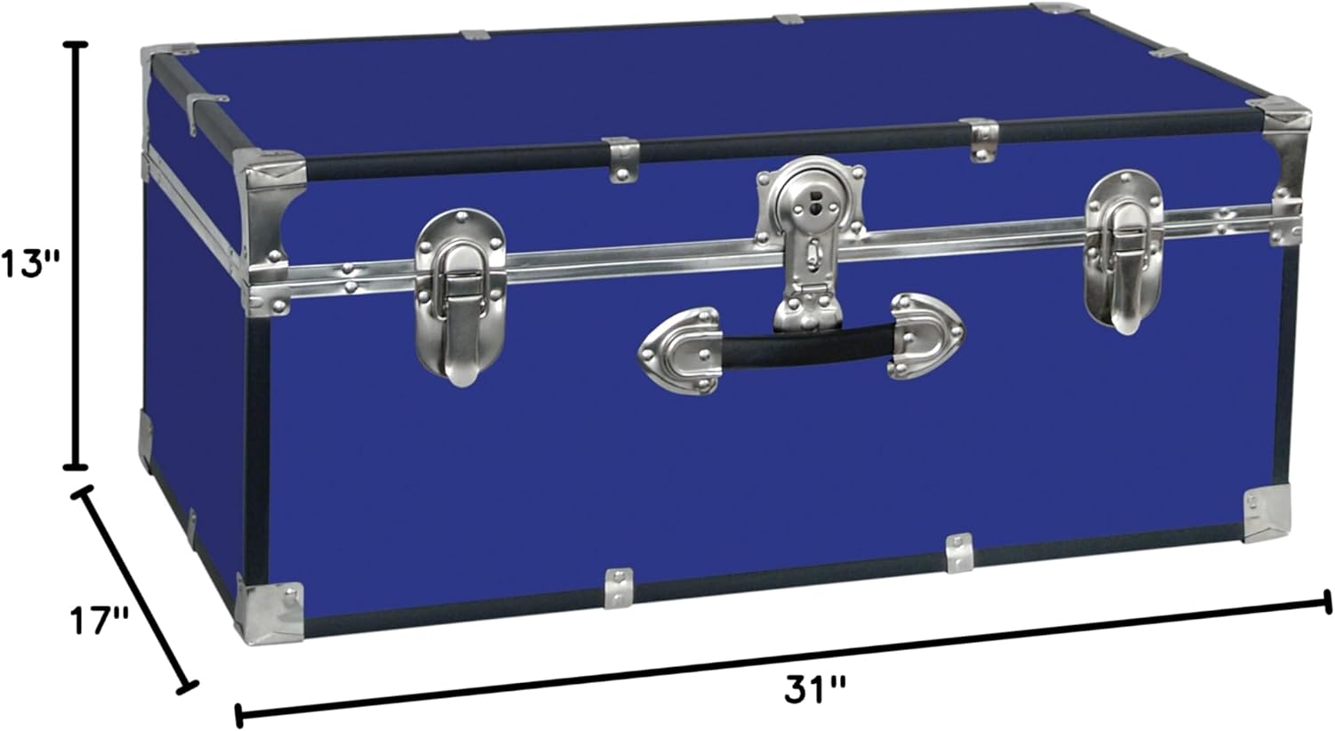Seward Trunk College Dorm and Camp Storage Footlocker Trunk, Blue, 30-Inch (SWD5120-40)