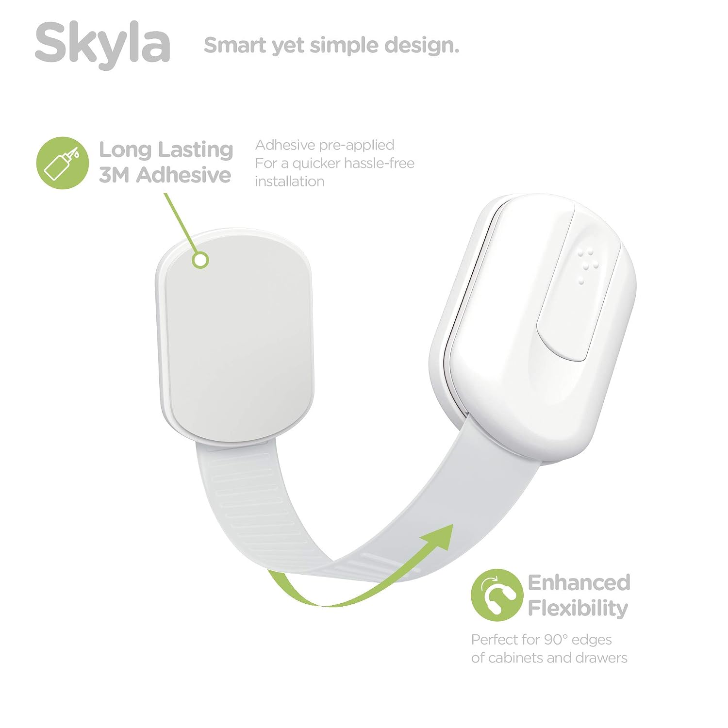 Baby Proof Strap Locks (20-Pack) by Skyla Homes - No Tools or Screws Needed, Wipes Included - Multipurpose Cabinet Locks for Child Safety