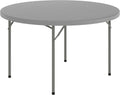 Flash Furniture Kathryn 4' Round Plastic Folding Event Table for Parties and Trade Shows, Portable Indoor/Outdoor Event Banquet Table, Granite Dark Gray