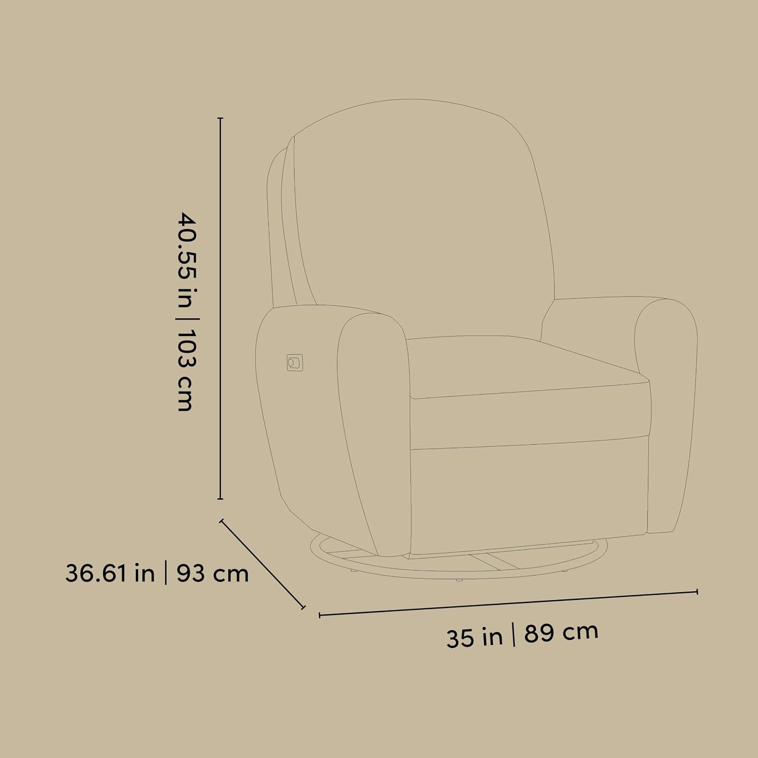 Storkcraft Amalfi Deluxe Power Recliner Swivel Glider – Premium Electronic Nursery Rocking Chair, Oeko-TEX 100 Certified, Includes Dual-USB Charging Port with USB-A & USB-C (Black Boucle)