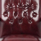 Ivy League Set of 2 Executive Guest Chair in Burgundy Vinyl Wood Frame Office Visitor Dual Chair with Mahogany Finish Comfortable Reception Seating for Office or Waiting Room