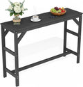 HIPS Outdoor Patio Bar Table, All Weather HIPS Table for Outside, 55" Rectangular High Top Table for Poolside, Patio, Balcony, Deck (Black, Bar Table)