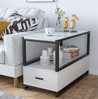 Industrial Iron Shelves Long Narrow Bookshelf Living Room Doorway Foyer Floor Storage Low Cabinet(OneColor)