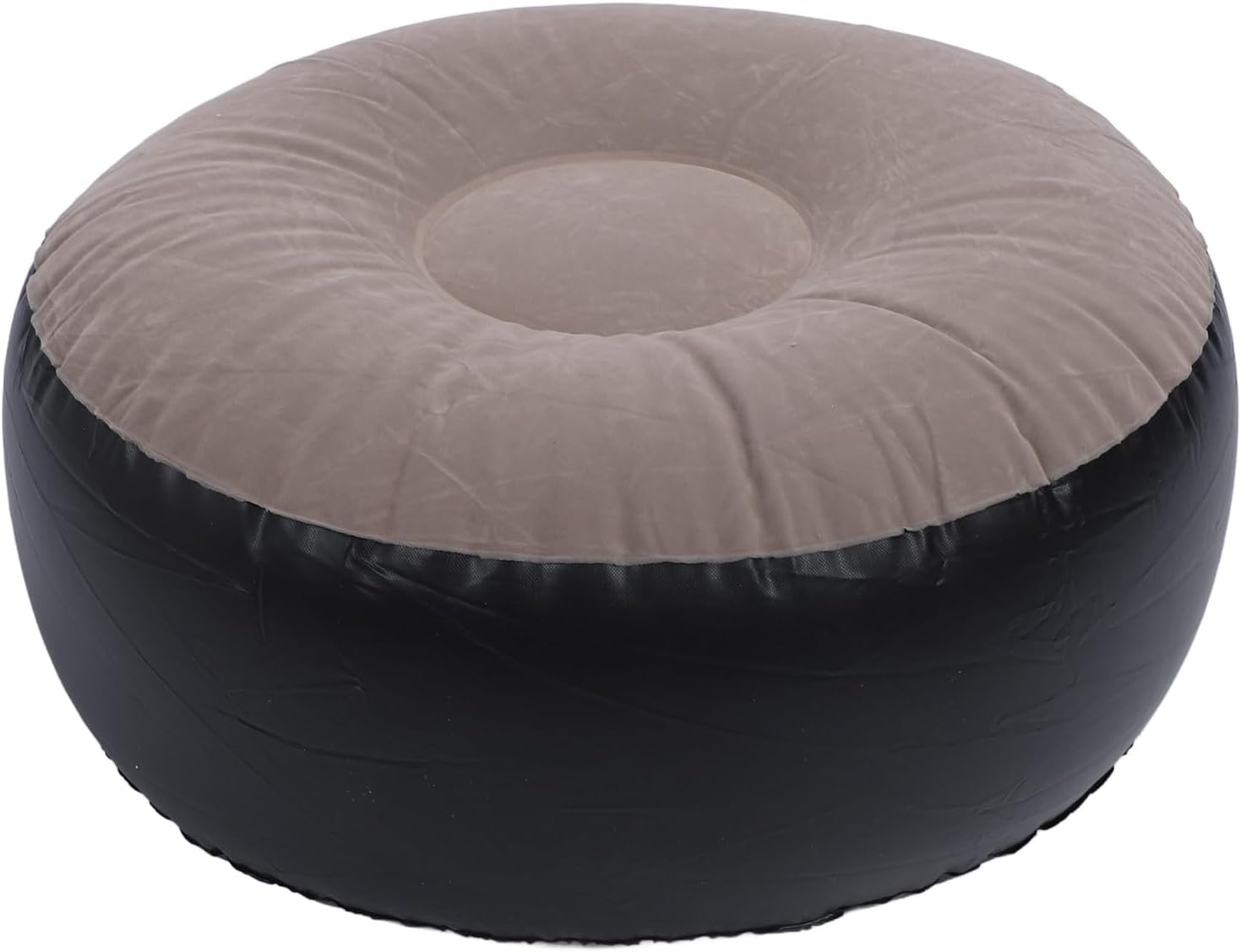 Inflatable Stool Ottoman Footrest, All Weather Foot Rest Indoor or Outdoor Use, Portable Flocking Inflatable Stool Ottoman Pouf Footstool for Home Patio Garden, Camping, Travel