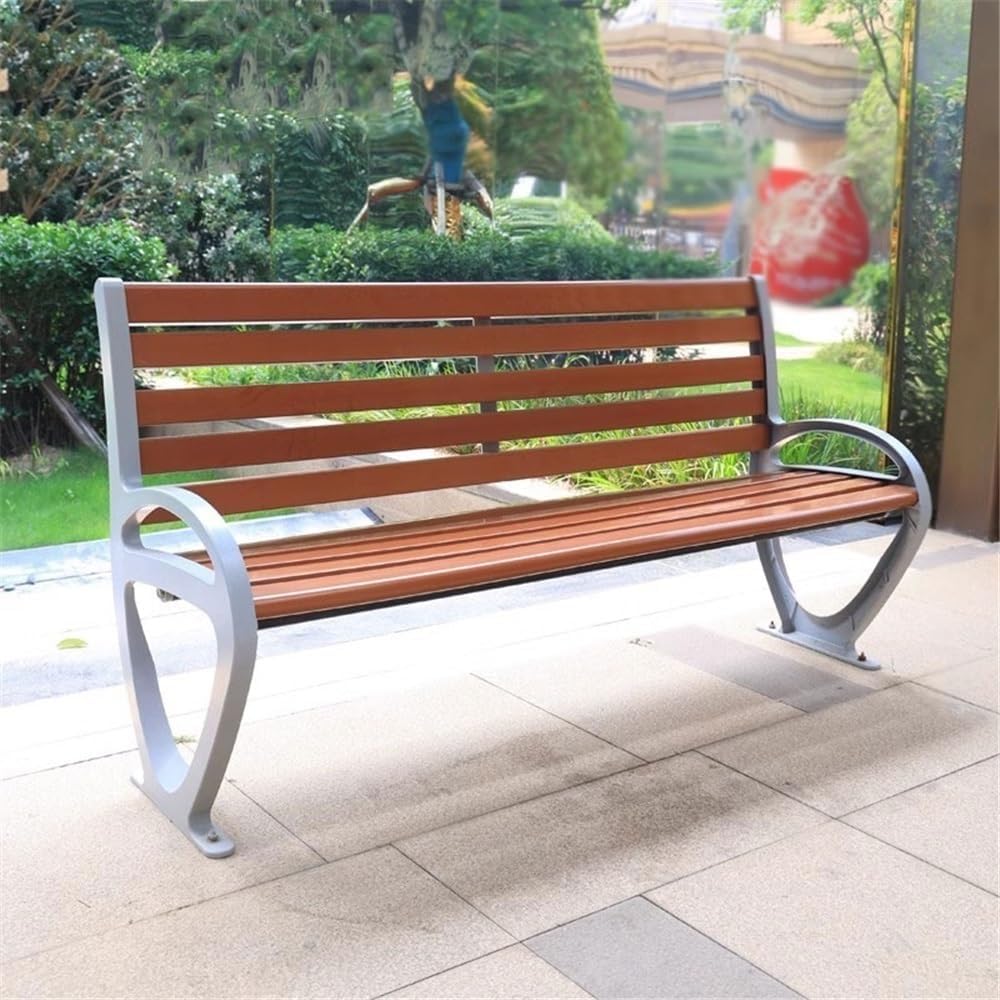 Garden Outdoor Benches, Patio Park Benches with Backrests, Cast Aluminium Benches, Leisure Chairs for Porch Garden Poolside Lawn Seat(Small)
