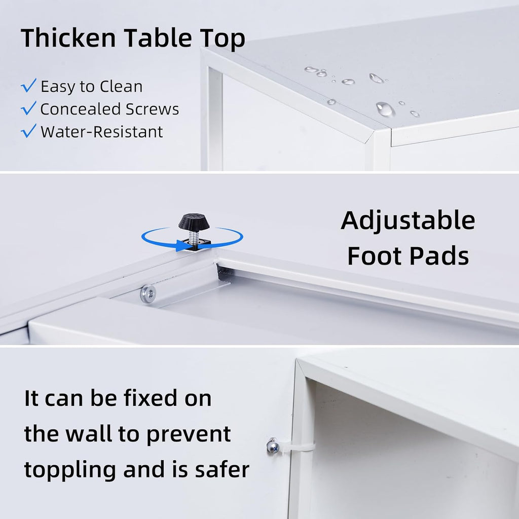 71 Inch Metal Console Table with 8 Storage Shelves,Extra Long Entryway Table,Narrow Sofa Table,Hallway Table for Entrances to Corridor, Foyer,Living Room (White, 70.87×11.81×31.5in)