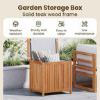 vidaXL Solid Teak Wood Patio Storage Box - Rustic Design, Ample Storage Space, Water-Resistant Lining, Easy Assembly - Ideal for Indoor and Outdoor Use - Brown