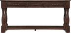 Merax Console Table with 4 Drawers, Retro Entryway Table with Open Storage Shelf for Entryway, Wood Side Table with Thick Legs for Living Room Bedroom, Espresso