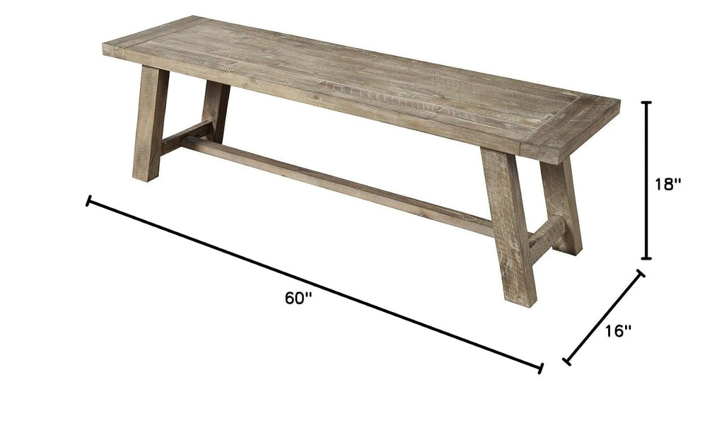 Alpine Furniture Newberry Acacia Bench, Weathered Natural