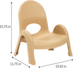 Angeles Value Stack 5" Child Chair, Natural Tan, 4 Pack, Stackable Ergonomic Seating Solution for Classrooms and Homeschools