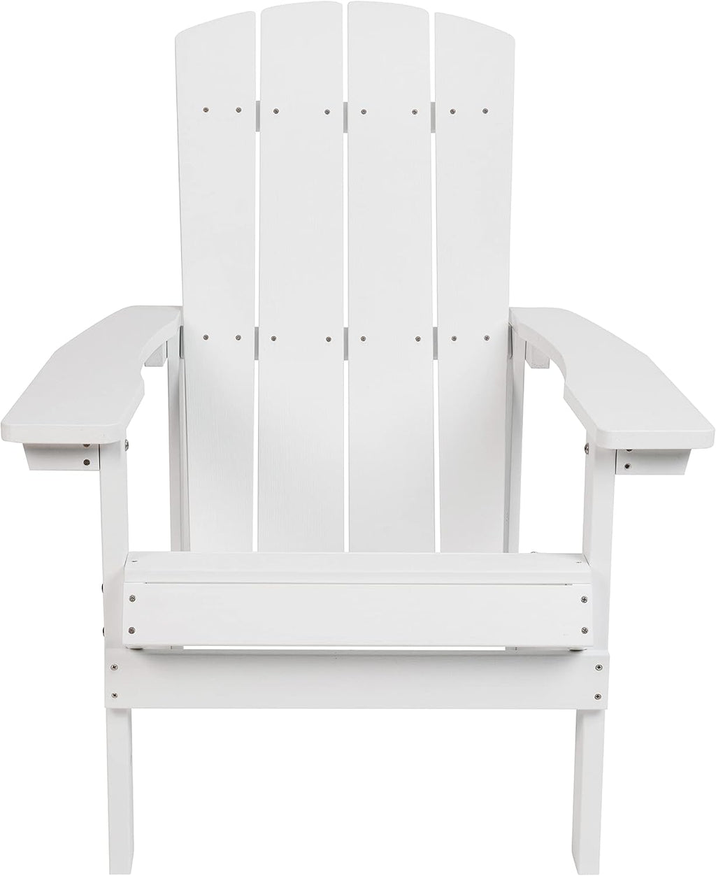 Flash Furniture Charlestown Poly Resin Adirondack Chair - White - All Weather - Indoor/Outdoor - Set of 2