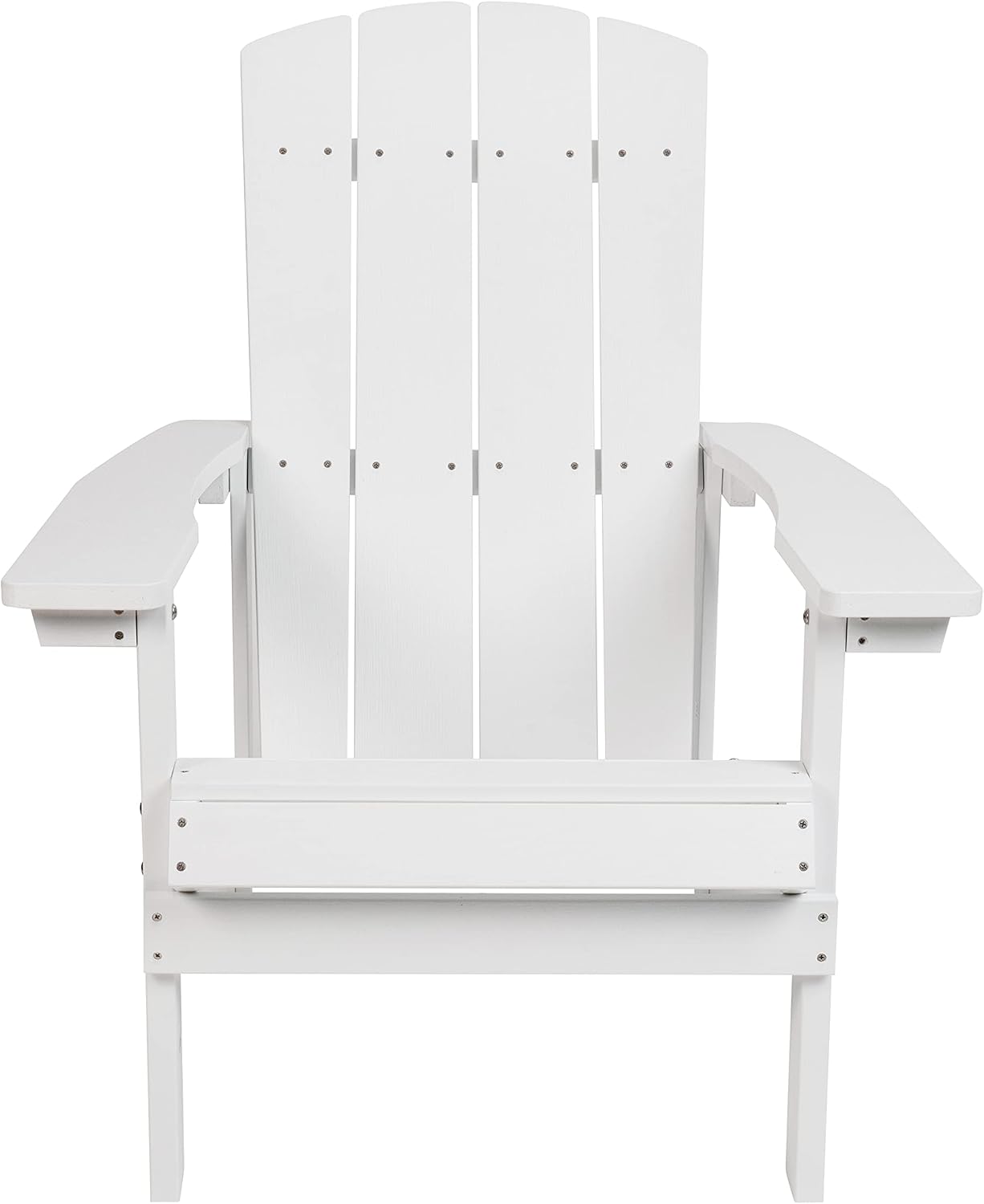 Flash Furniture Charlestown Poly Resin Adirondack Chair - White - All Weather - Indoor/Outdoor - Set of 2