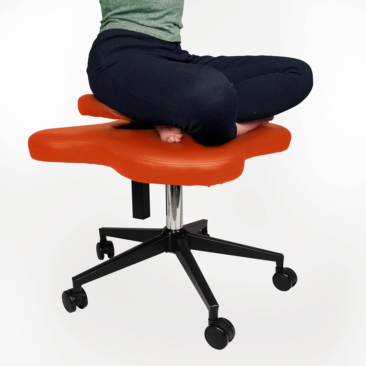 Hans Meditation Chair,Cross Legged Kneeling Chair for Ergonomic Posture Corrective Seat (Orange) (211)