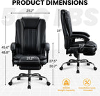 6 Points Vibration & Heat Massage Office Chair with Foot Rest,500lbs Big and Tall Office Chairs,Ergonomic Reclining Desk Chair for Home Office,Gaming