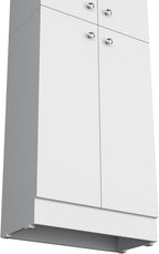 71" Tall Pantry with 4 Doors & 5 Adjustable Shelves - White - Ideal for Kitchen Storage & Laundry Room Organization
