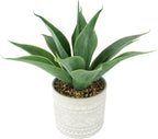 Artificial Potted Plants, 13.8" Artificial Succulent Fake Aloe, Large Faux Aloe Plant in Pot for Home Office Room Bedroom Kitchen Garden Decor (Grey)