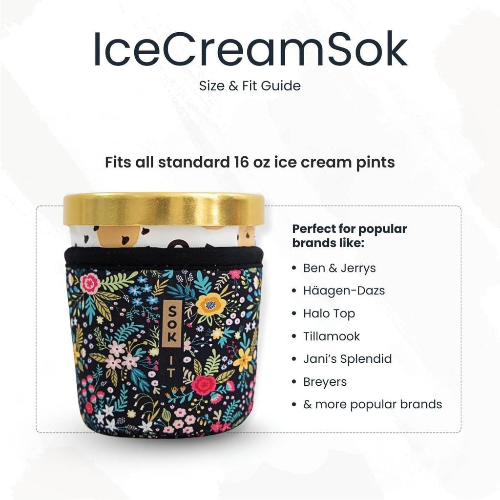 Sok It IceCreamSok Insulated Neoprene Cover (Otterly Adorable, Tapered Ice Cream Pints)