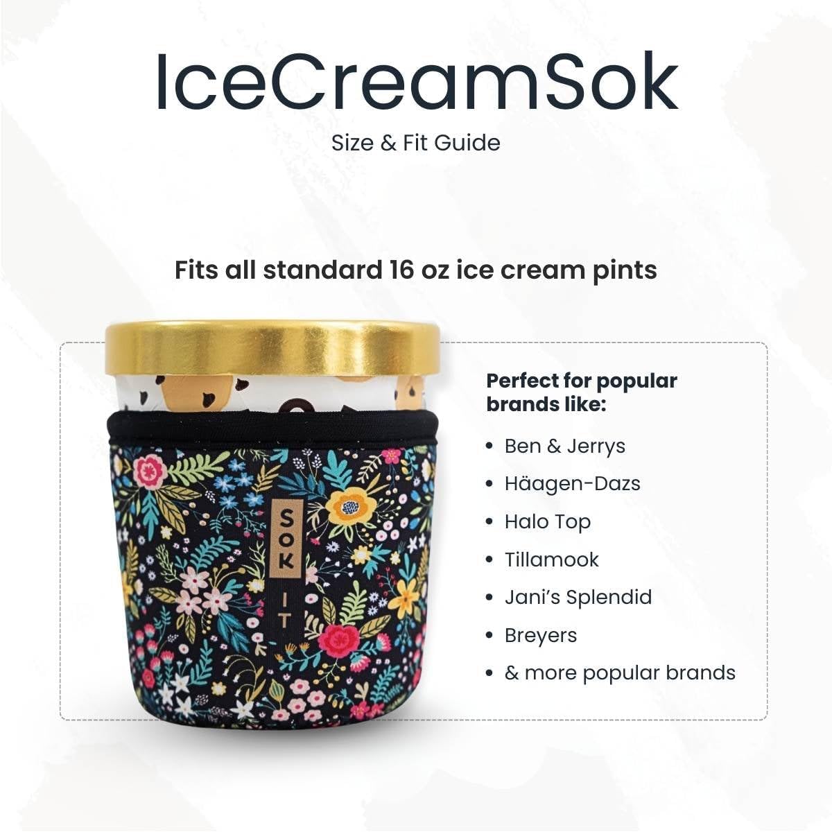 Sok It IceCreamSok Insulated Neoprene Cover (Otterly Adorable, Tapered Ice Cream Pints)