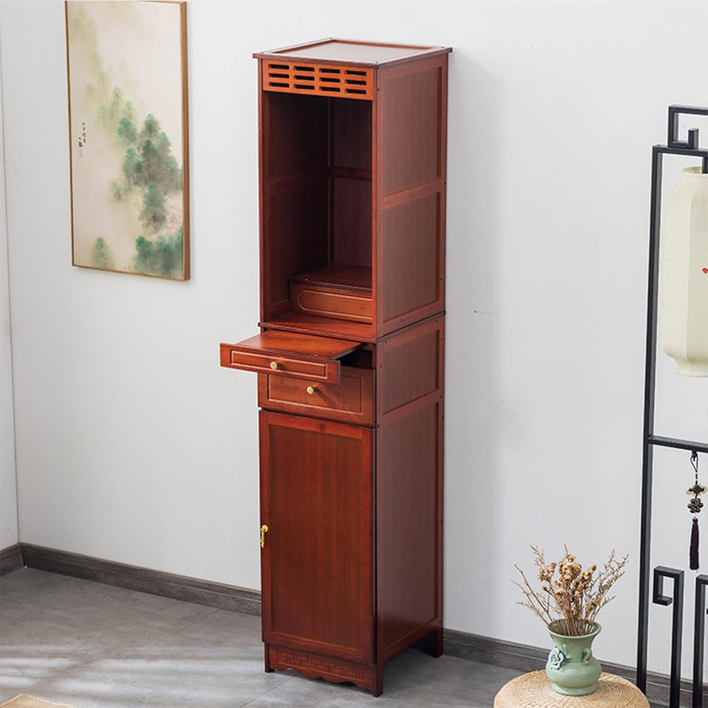 Meditation Cabinet with Drawers and Shelves, Altar Table with Large Storage Space, Elegant and Atmospheric Prayer Furniture, Suitable for Entrance, Living Room, Study Rose Color 50cm