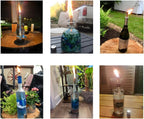 Wine Bottle Torch Kit 8 Pack, Includes 8 Long Life Torch Wicks, Lamp Cover & Brass Wick Mount(13.7 Inch,Bottle not Included)