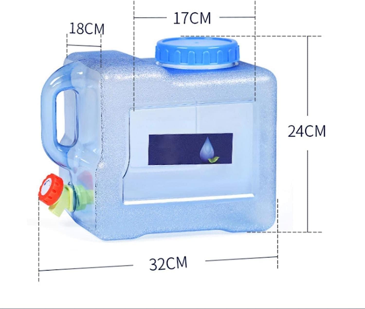 Generic 8 L Camping Water Tank with Faucet, Portable Water Storage Container with Tap for Outdoor Camping Hiking Car Travel Home Emergency Use (8L)