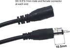 Litever Extension Cable 20 awg 3.3 ft, Designed for Litever LL-008 Series Under Cabinet Lights. 5.5mm x 2.1mm Plugs, Male to Female, for 5~24VDC LED Light Strips, CCTV; for Maximum 3A or Less