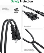 Superer Power Cord Fit for Xbox Series S X, Xbox One X S, Sony PS5 PS4 PS3 PlayStation 5 4 3 Slim, for Samsung LG TCL Sony Apple Insignia Sharp Toshiba Smart TVs, Universal AC Cable Replacement