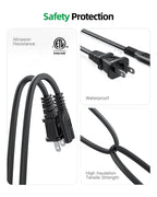 Superer AC Power Cord Cable Fit for Sony PS5 PS4 PS3 Slim PlayStation 5 4 3, Xbox Series X/S, Xbox One X/S, TV, Printer, Speaker, Universal IEC C7 Figure 8 2 Prong Replacement Cables, ETL Listed