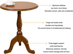 Vintage Round Table Side Table,Three Legs Wood Sofa End Table,Small Bar Pub Coffee Side Table,Side Table Decorative for Bedroom,Living Room,Patio,Balcony(20 * 20 * 26inch, Dark Walnut)