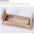 FRCOLOR Portable Wooden Zen Stool for Meditation Class and Park, Small Wood Stool Designed to Save Storage Space with Lightweight Foldable Feature for Easy Carry