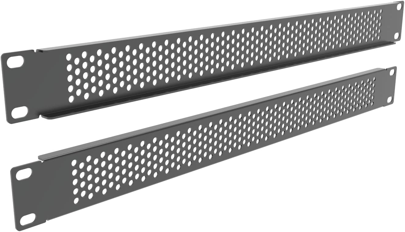 5 Pack 1U Venting Blank Panel - Steel Blank Rack Mount Panel Spacer for 19in Server Rack Cabinet or Enclosure, Black (1UVBP5PC)