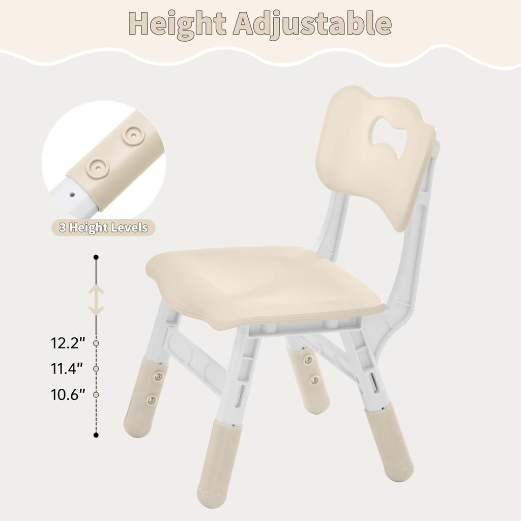 GITAWUSA Adjustable Kids Chair, 3 Level Height Adjustable Child Chair, Toddler Chairs for Children Boys Girls Age 2-8, Child Seat Set Suitable for Home Family Classroom Nursery Indoor Use (2-Pack)